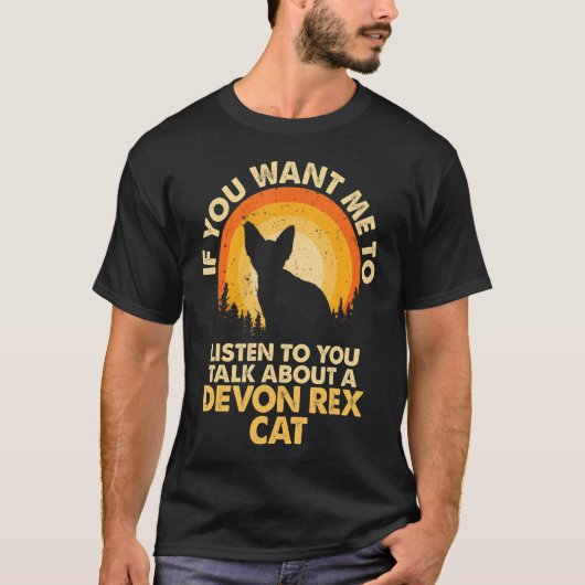 Wenn Gewollt, reden Sie über Devon Rex Cat T-Shirt (Vorderseite)