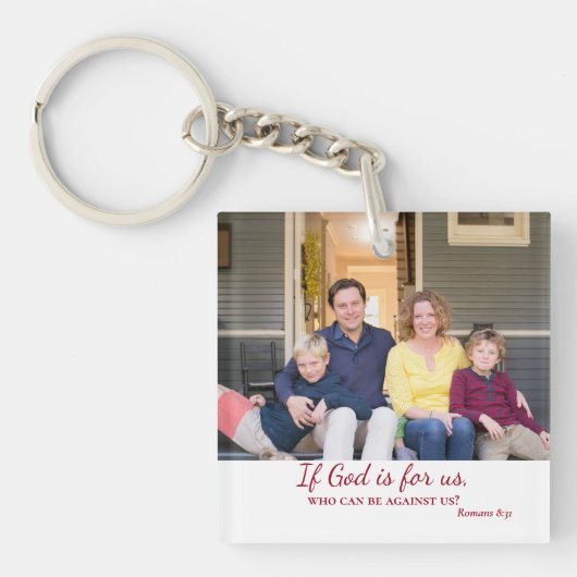 Wenn Gott für uns sein Bibel Verse Römer 8:31 Schlüsselanhänger (Vorderseite)