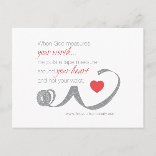 Wenn Gott Ihre Werte misst Postkarte (Vorderseite)