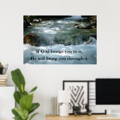 Wenn Gott Sie dazu bringt, Zitat mit Fluss Poster (Heimbüro)
