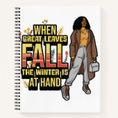 Wenn große Blätter fallen, steht der Winter zur Ve Notizblock (Vorderseite)