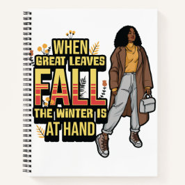 Wenn große Blätter fallen, steht der Winter zur Ve Notizblock