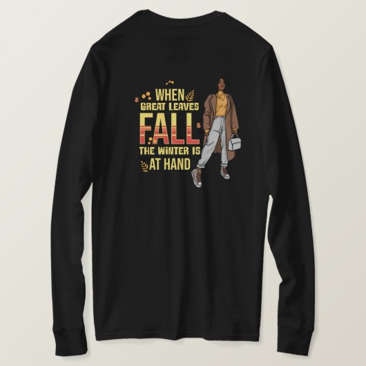 Wenn große Blätter fallen, steht der Winter zur Ve T-Shirt (Design Rückseite)