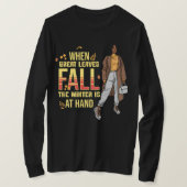 Wenn große Blätter fallen, steht der Winter zur Ve T-Shirt (Design vorne)