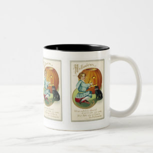 Wenn Hexen an Halloween zahlreich sind Zweifarbige Tasse