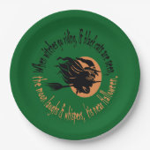 Wenn Hexen das Reiten in der Nähe von Halloween Gr Pappteller (Vorderseite)