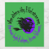 Wenn Hexen das Reiten in der Nähe von Halloween Li Weinetikett (Einzelnes Label)