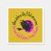 Wenn Hexen das Reiten in der Nähe von Halloween-Pi Serviette (Vorderseite)