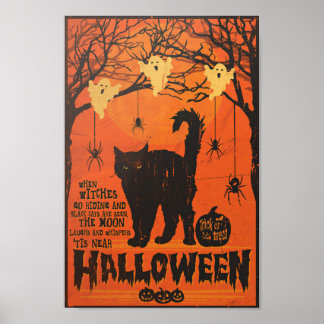 Wenn Hexen reiten und schwarze Katzen gesehen werd Poster