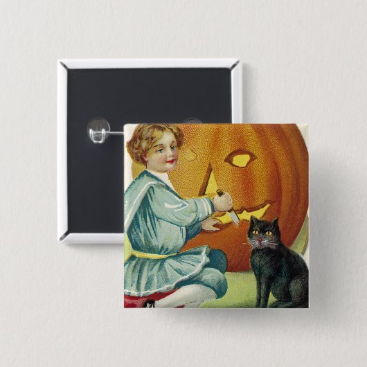 Wenn Hexen zu Halloween ablegen Button (Vorne & Hinten)