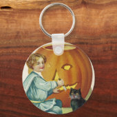 Wenn Hexen zu Halloween ablegen Schlüsselanhänger (Vorderseite)