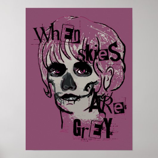 wenn Himmel ein graues Skelettplakat sind Poster (Vorne)