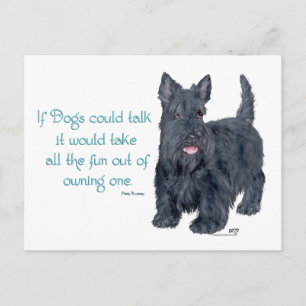 Wenn Hunde sprechen könnten - Scottish Terrier Wit Postkarte