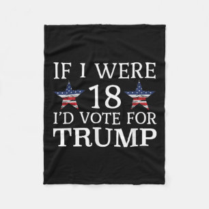 Wenn ich 18 wäre, stimme ich für Trump Funny Kids Fleecedecke