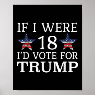 Wenn ich 18 wäre, stimme ich für Trump Funny Kids Poster