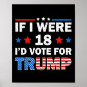 Wenn ich 18 wäre, würde ich für Trump 2024 entsche Poster (Vorne)