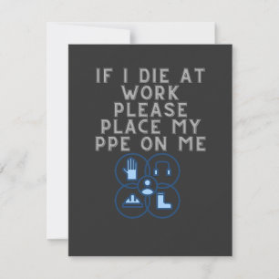 Wenn ich bei der Arbeit sterbe, bitte meine PPE au Mitteilungskarte