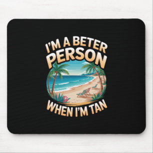 Wenn ich braun bin Vintage Palm Trees Ocean Retro Mousepad