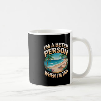 Wenn ich braun bin Vintage Palmenbaum Ocean Retro Kaffeetasse