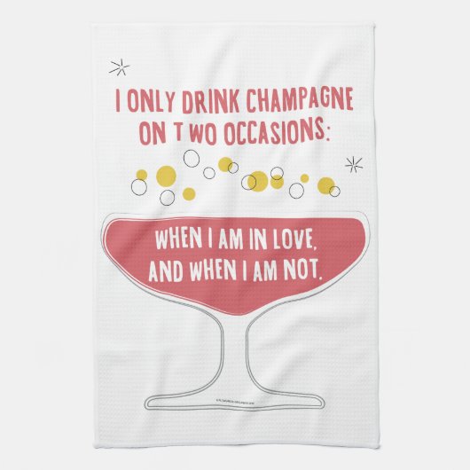 Wenn ich Champagner in der Liebe trinke Geschirrtuch (Vertikal)