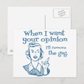 Wenn ich deine Meinung Gewollt habe, werde ich den Postkarte (Vorne/Hinten)