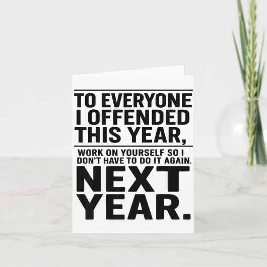 Wenn ich dich beleidigt habe, arbeite an dir selbs karte (Vorderseite)