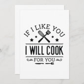 Wenn ich dich mag, koche ich für dich dankeskarte (Vorne/Hinten)
