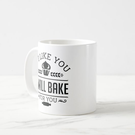 Wenn ich dich mag, werde ich für dich backen kaffeetasse (Vorderseite Links)