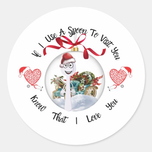Wenn ich dich mit einem Spoon besuche Runder Aufkleber (Vorderseite)