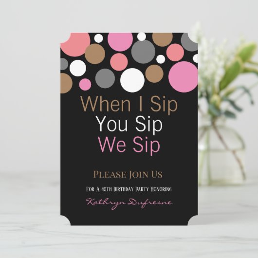 Wenn ich dir einen Schluck nehme, laden wir die Ge Einladung (Stehend Vorderseite)