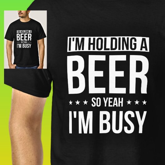 Wenn ich ein Bier halte, bin ich auf schwarz besch T-Shirt