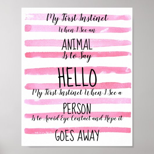 Wenn ich ein Tier sehe, sage ich Hallo Poster (Vorne)
