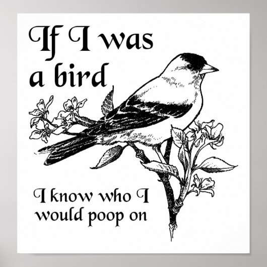 Wenn ich ein Vogel-Funny-Poster war Poster (Vorne)