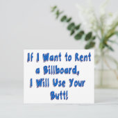 Wenn ich eine Reklametafel Gewollt habe Postkarte (Stehend Vorderseite)