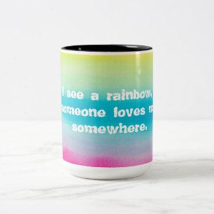 Wenn ich einen Regenbogen sehe Zweifarbige Tasse