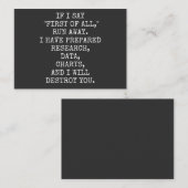 Wenn ich erstens sage, laufen Sie weg, Visitenkarte (Vorne/Hinten)