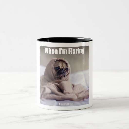 Wenn ich erweiternde Fibromyalgia-Kaffee-Tasse bin Zweifarbige Tasse (Mittel)