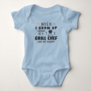 Wenn ich groß bin, möchte ich ein Grillkoch wie me Baby Strampler