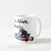 Wenn ich lebe, fahre ich Karting-Tasse Kaffeetasse (VorderseiteRechts)