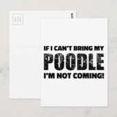 Wenn ich mein Poodle nicht mitbringen kann, komme Postkarte (Vorne/Hinten)