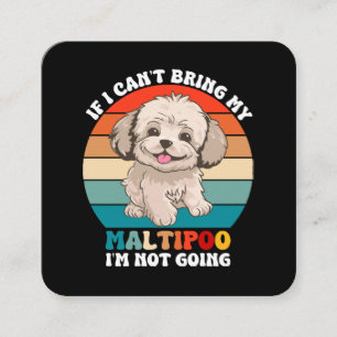 Wenn ich meinen Maltipoo-Hund nicht mitbringen kan Quadratische Visitenkarte