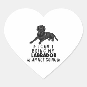 Wenn ich meinen schwarzen Labrador Hund nicht mitb Herz-Aufkleber