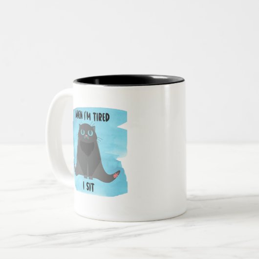 Wenn ich müde bin, sitze ich Tasse (Vorderseite Links)