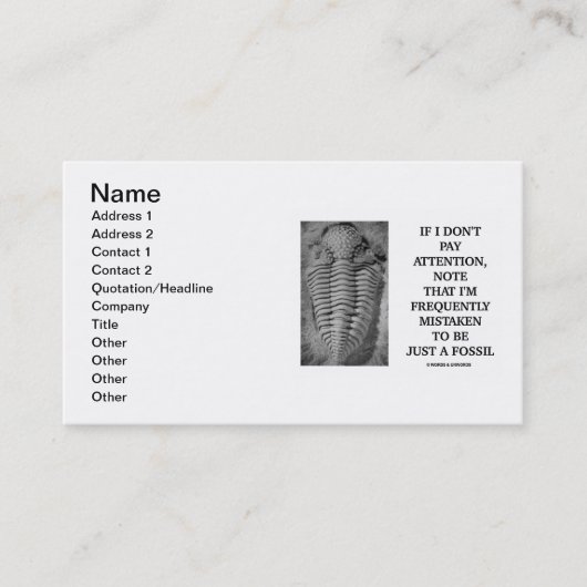 Wenn ich nicht aufpassen merke häufig falsch visitenkarte (Vorderseite)