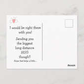 Wenn ich nur fliegen könnte... Langstreckenumarmun Postkarte (Rückseite)