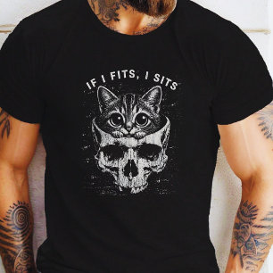 Wenn ich rein passe, sitze ich Süßer Katzen-Schäde T-Shirt
