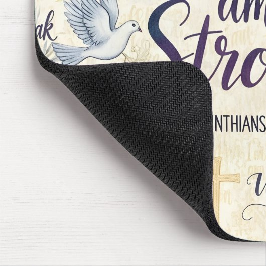 Wenn ich schwach bin, dann bin ich stark. mousepad (Ecke)