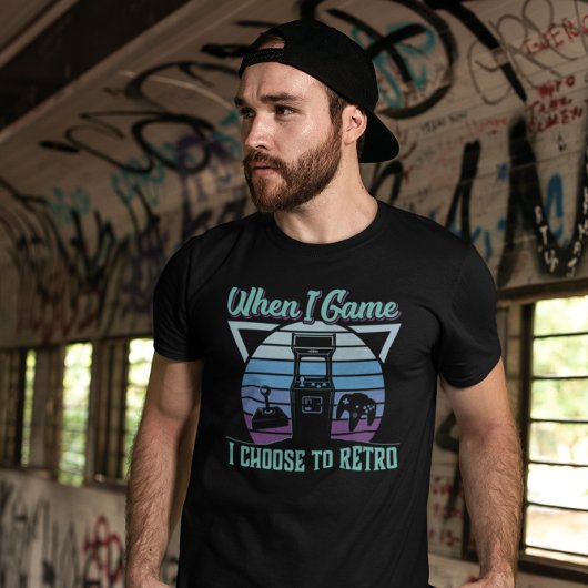 Wenn ich spiele, ziehe ich mich für das Retro-Vide T-Shirt