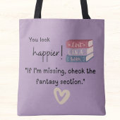 "Wenn ich vermisst bin, Karo die Fantasiesektion." Tasche