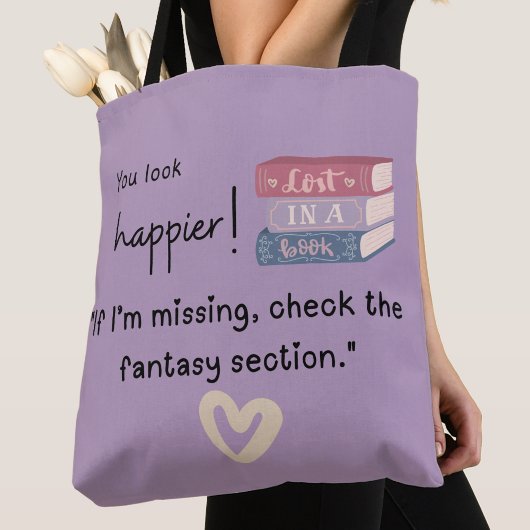 "Wenn ich vermisst bin, Karo die Fantasiesektion." Tasche